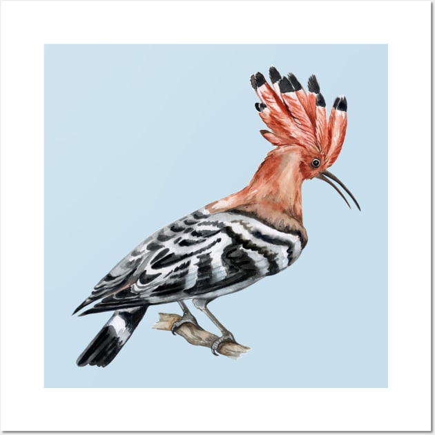 hoopoe bird hand drawn Wall Art by Mako Design 